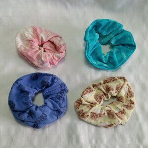 Kit A : 4 Hair scrunchies/hair accessories/dance accessories Handmade